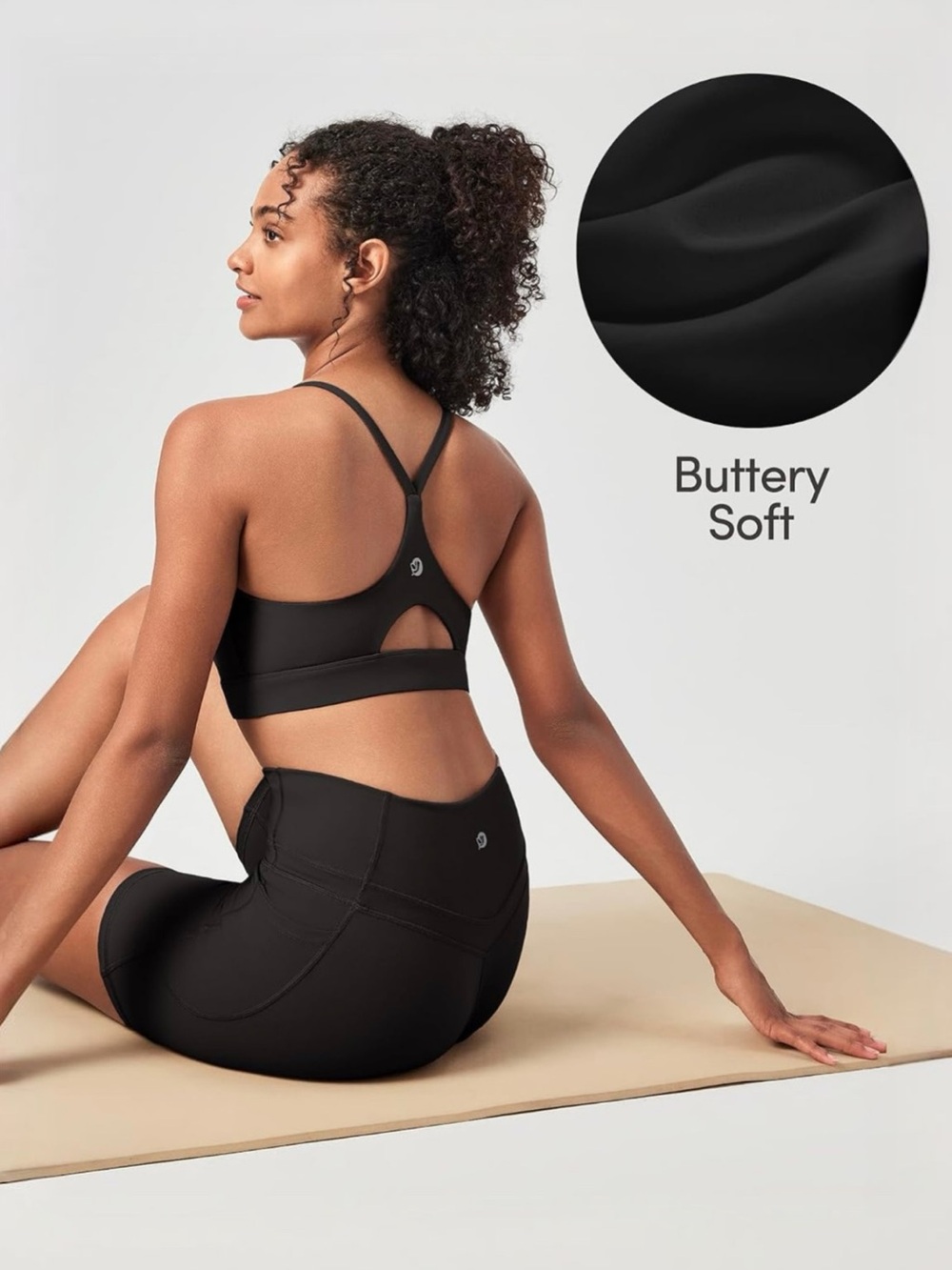 IUGA Black Y-Back Sports Bra NWT Large Buttery Soft Removable Pads - Picture 5 of 13